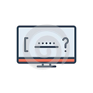 Color illustration icon for Forget, technology and password