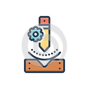 Color illustration icon for Forming, composing and pen