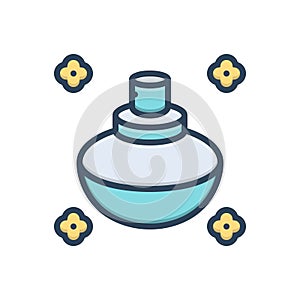 Color illustration icon for Fragrance, perfume and smell