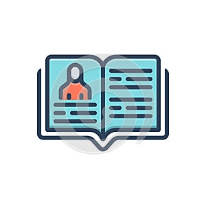 Color illustration icon for Frank, book and diary
