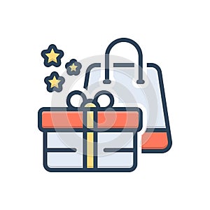 Color illustration icon for Freebie, gift and bonus