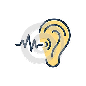 Color illustration icon for Frequent, ear and sound