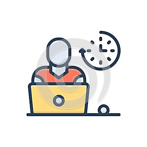 Color illustration icon for Frequent, work and employee