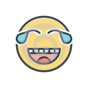 Color illustration icon for Funny, weep and cry