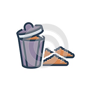 Color illustration icon for Garbage, rubbish and dustbin