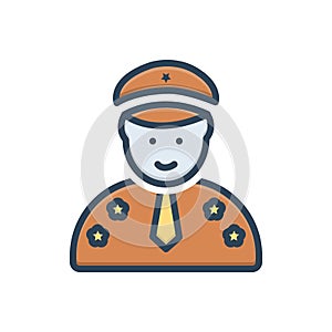 Color illustration icon for General, captain and skipper