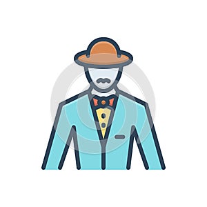 Color illustration icon for Gentleman, mynheer and esquire