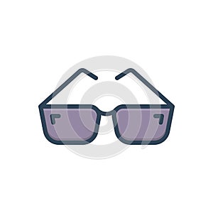 Color illustration icon for Glasses, eye and optical