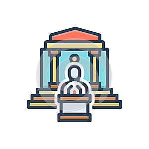 Color illustration icon for Governing, temple and governing