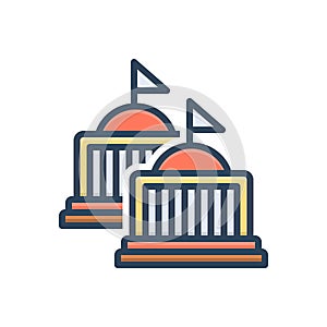 Color illustration icon for Governments, regime and federal