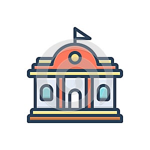 Color illustration icon for Governments, regime and governance