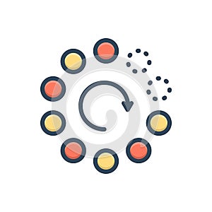 Color illustration icon for Gradually, buffering and slowly