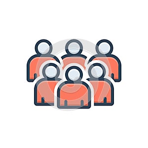 Color illustration icon for group, organization and troop