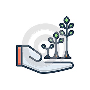Color illustration icon for Grow, skyrocket and proceed