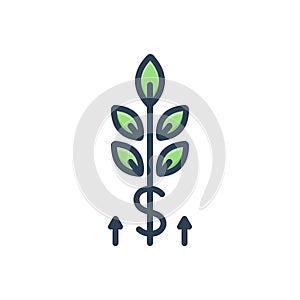 Color illustration icon for Grow, wealth and germinate
