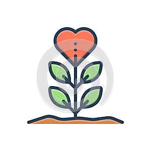 Color illustration icon for Grows, germinate and vegetate