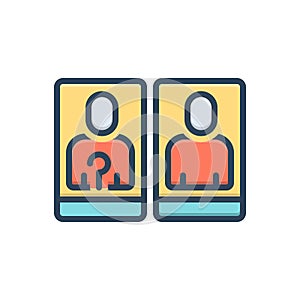 Color illustration icon for Guess, conjecture and presumption