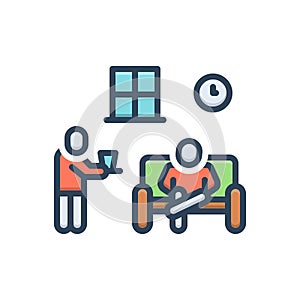 Color illustration icon for Guest, visitor and roomer