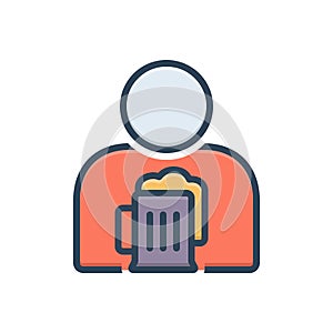 Color illustration icon for Habit, knack and custom