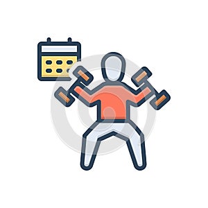 Color illustration icon for Habits, knack and healthcare