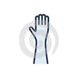 Color illustration icon for Hand, palm and gesture