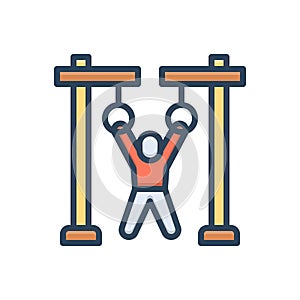 Color illustration icon for Hanging, punishment and string