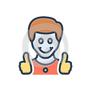 Color illustration icon for Happy, cheerful and joyful