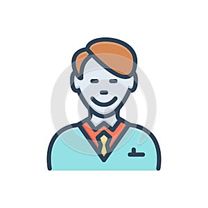 Color illustration icon for Happy Client, customer and purchaser