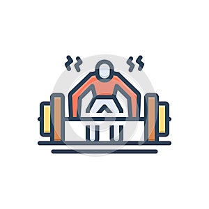 Color illustration icon for Hard, exercise and lifting