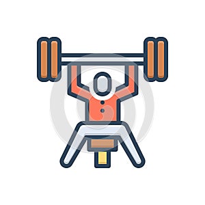 Color illustration icon for Hardcore, staunch and exercise