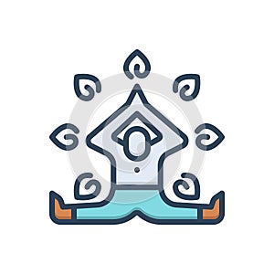 Color illustration icon for Healthy, healthful and exercise