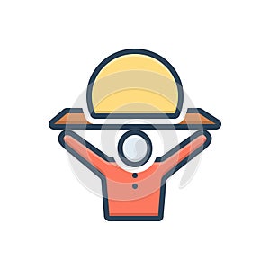 Color illustration icon for Heavily, burden and load