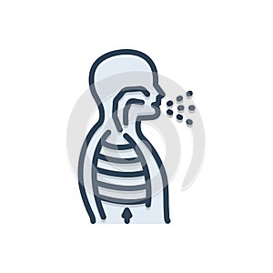 Color illustration icon for Hiccups, choke and throat