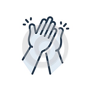 Color illustration icon for highly, clap and pat