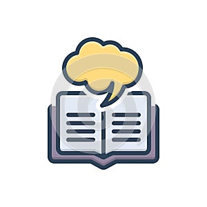 Color illustration icon for Hints, signal and book