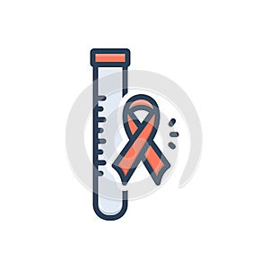 Color illustration icon for Hiv, test and scale