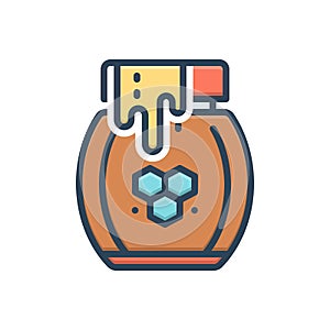Color illustration icon for Honey, healthy and liquid