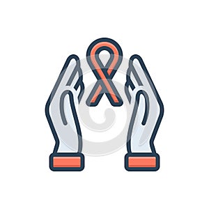 Color illustration icon for Hope, cancer and save