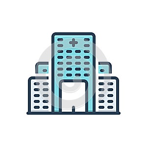 Color illustration icon for Hospital, clinic and emergency