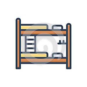 Color illustration icon for Hostels, pg and dorm