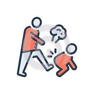 Color illustration icon for Hostile, enemy and rancorous