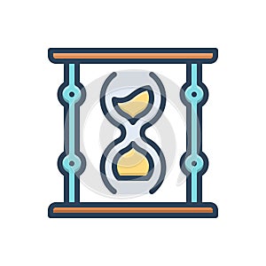 Color illustration icon for Hourglass, timepiece and instrument