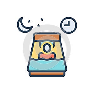 Color illustration icon for Hs dream, sleeping and dreaming