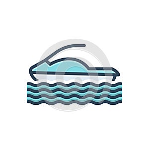 Color illustration icon for Hydrocycle, water and circuit