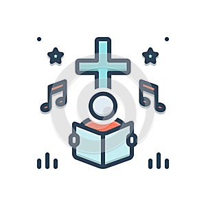 Color illustration icon for Hymn, psalm and homily