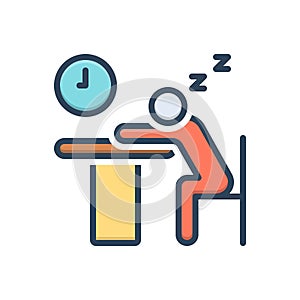 Color illustration icon for Idle, inactive and passive