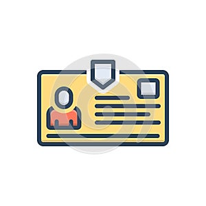 Color illustration icon for Ids, card and identity