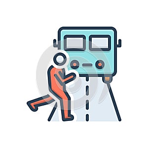 Color illustration icon for Impediment, obstacle and across