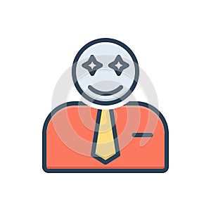 Color illustration icon for Impress, affect and customer