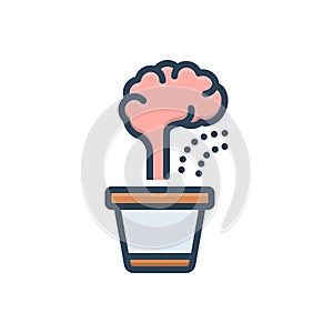 Color illustration icon for Improvement, brain and development